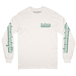 Doughboy Long Sleeve tee in off-white with a dark teal graphic on a white background -Free & Easy