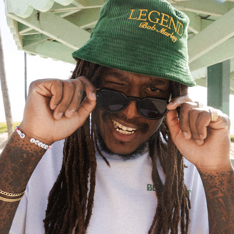 F&E x Bob Marley Legend Fat Corduroy Bucket Hat