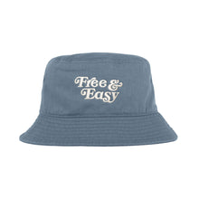 Load image into Gallery viewer, Free &amp; Easy Don&#39;t Trip Canvas Bucket Hat in slate with white Free &amp; Easy embroidery on a white background - Free &amp; Easy
